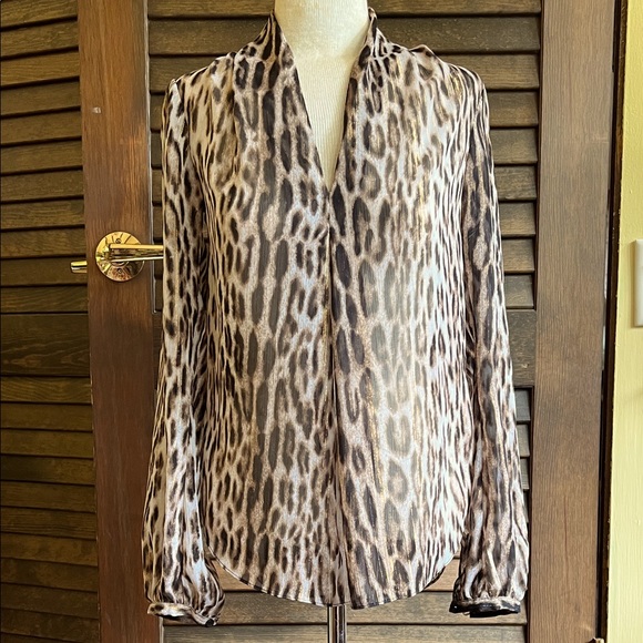 Michael Kors Sheer Animal Print Top - Picture 1 of 15